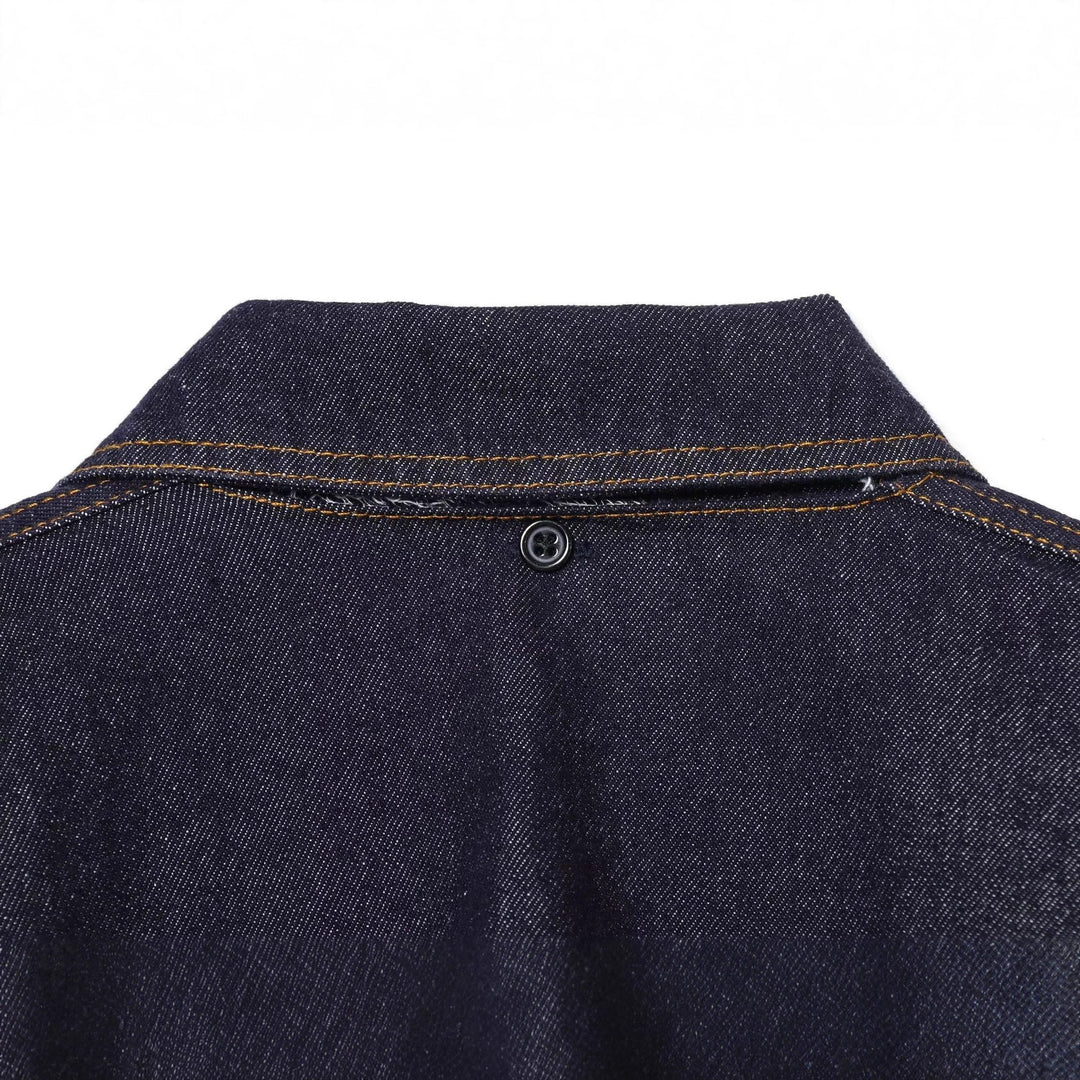 Damen nan cropped Jeansjacke mit Cape-Überwurf, Druckknopfverschluss und aufgesetzten Taschen Echo Archiv