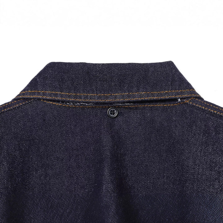 Damen nan cropped Jeansjacke mit Cape-Überwurf, Druckknopfverschluss und aufgesetzten Taschen Echo Archiv