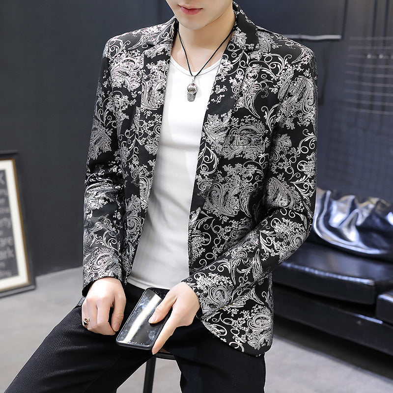 Herren eleganter Blazer mit luxuriösem Jacquard-Muster Echoarchiv