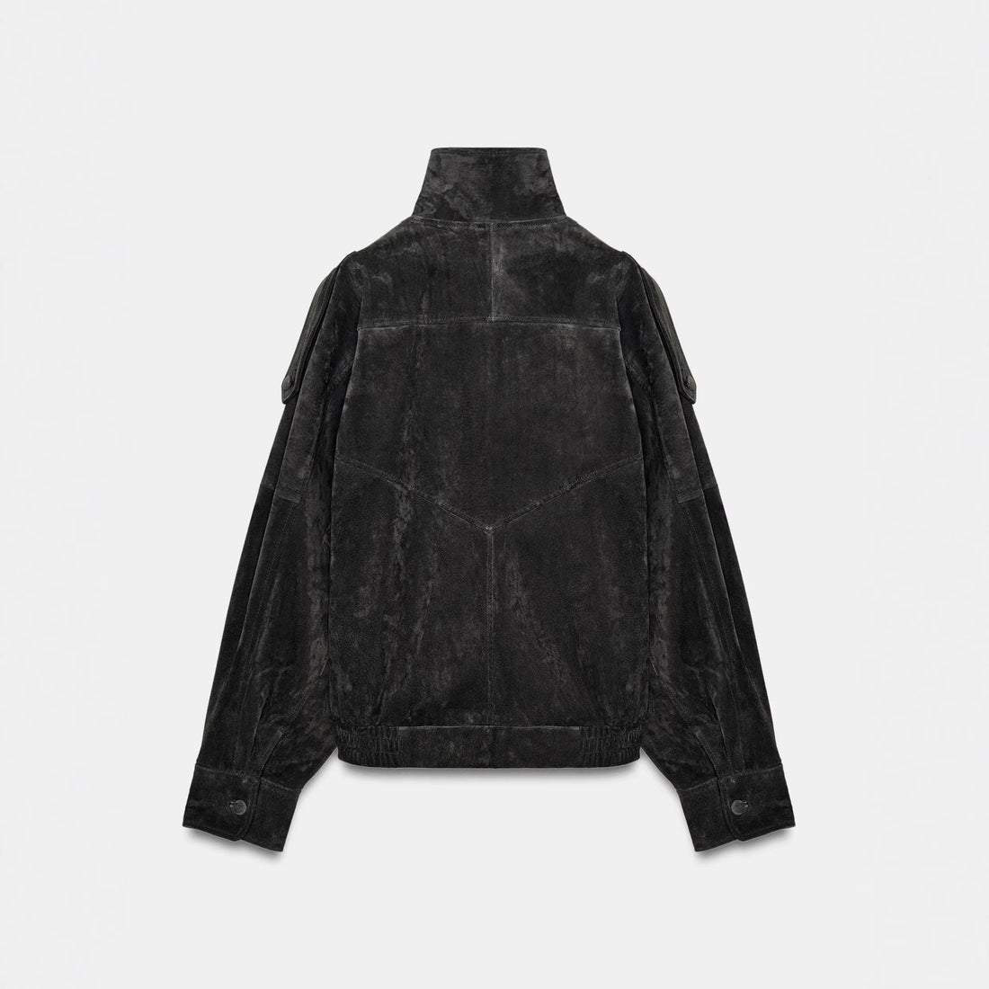Damen Lässige Wildlederjacke mit hohem Kragen – Célinea
