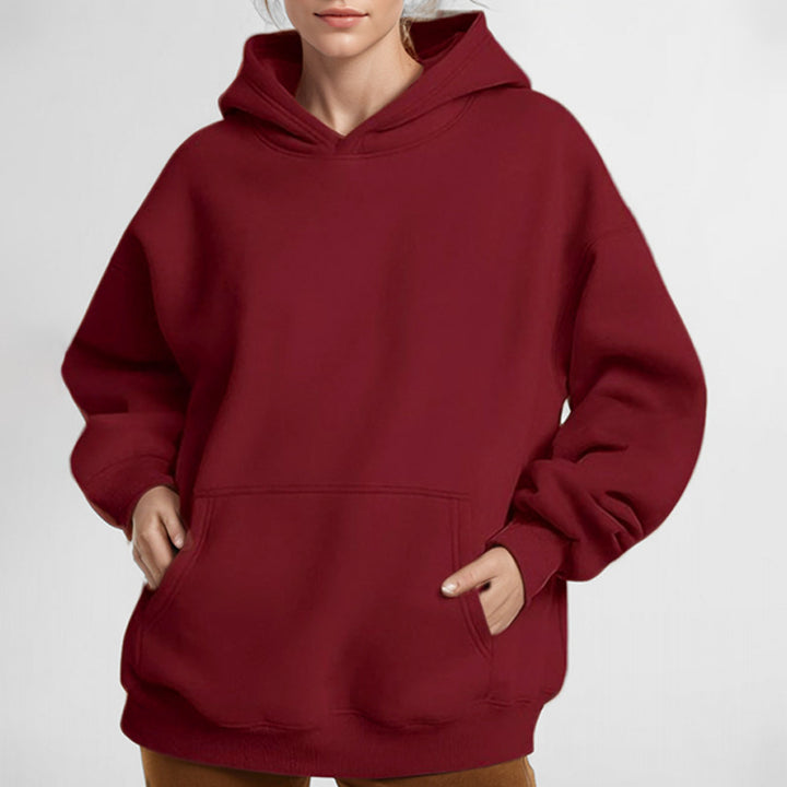 Damen nan extralanges Oversize Kapuzen-Sweatshirt mit Kängurutasche, weichem Fleece-Innenfutter und überschnittener Schulter Echo Archiv