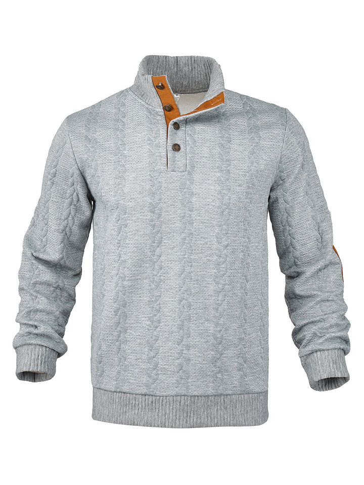 Herren Strickpullover mit hohem Kragen und strukturierter Oberfläche Echoarchiv