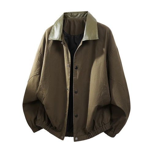 Herren Oversize Coach-Jacke mit glänzendem Kragen, verdeckter Druckknopfleiste und elastischem Saum Echo Archiv