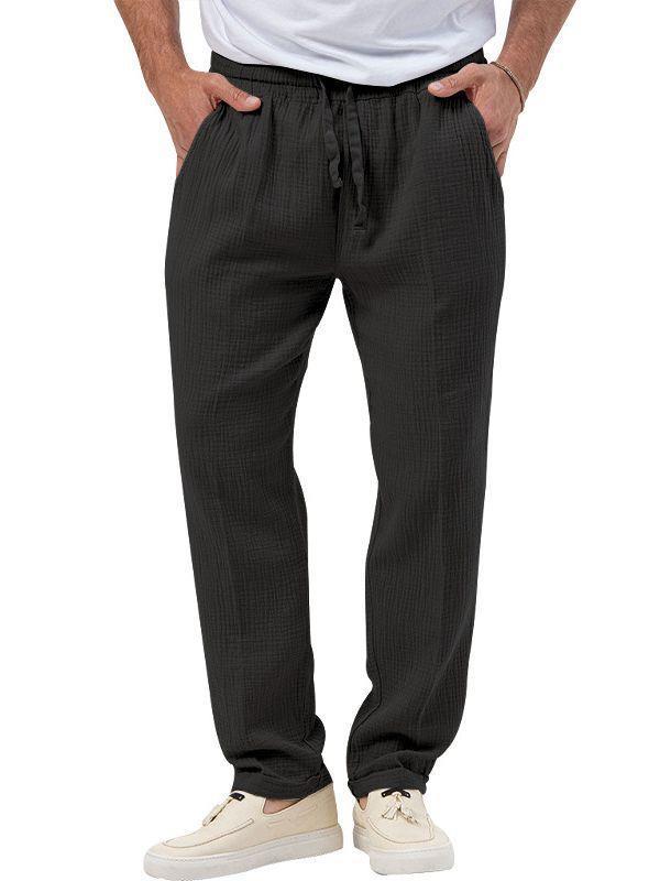 Herren legere Leinen-Hose mit elastischem Bund und praktischen Seitentaschen Echoarchiv