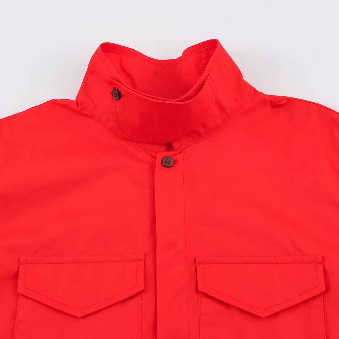 Damen Oversize Utility‑Hemdjacke mit hohem Stehkragen und aufgesetzten Brusttaschen Echo Archiv