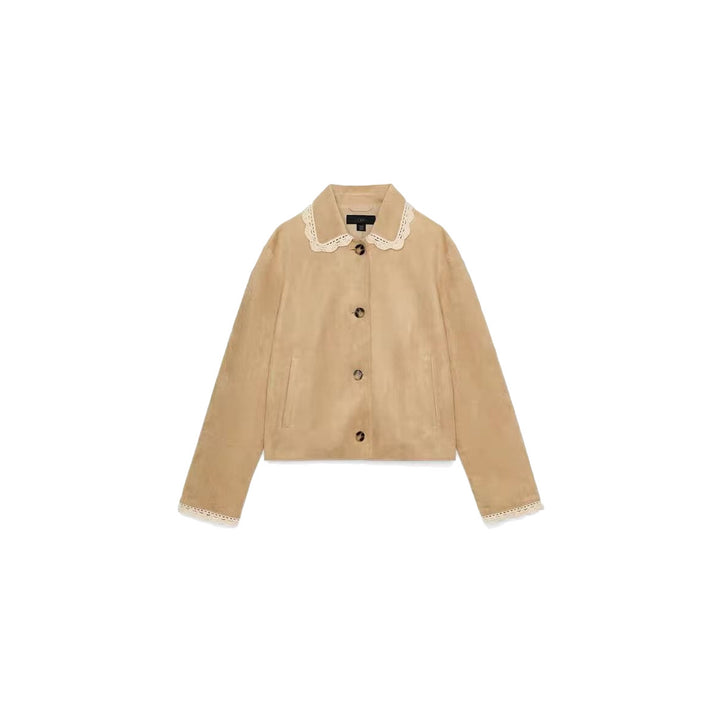 Damen Kurzjacke mit Häkelspitzenkragen und Spitzenmanschetten Echo Archiv