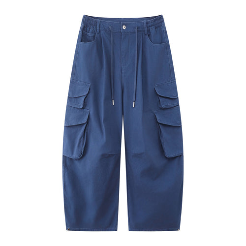 Damen Utility-Cargo-Culotte mit weitem Bein, elastischem Bund und Pattentaschen Echoarchiv