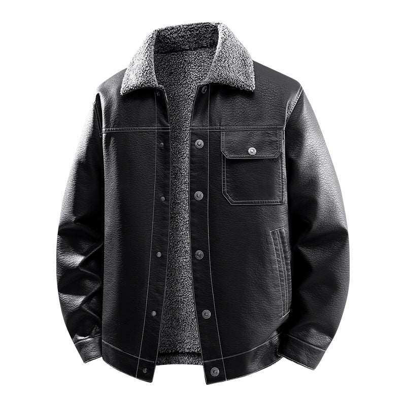 Herren Edle Kunstlederjacke mit weichem Teddyfutter Echo Archiv
