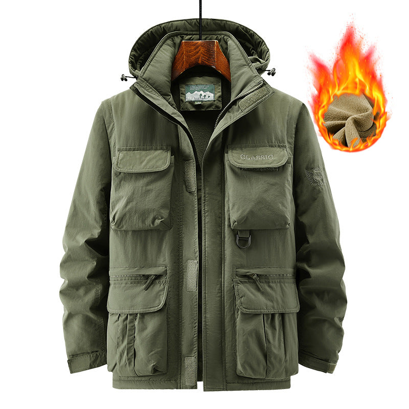 Herren Outdoor-Fieldjacke mit fleecegefüttertem Thermoinnenfutter und Multifachtaschen – Marzano