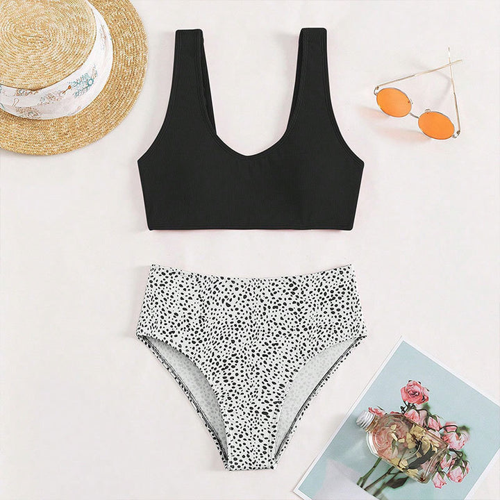 Damen Hoch tailliertes Bikini-Oberteil mit strukturiertem Design Echo Archiv