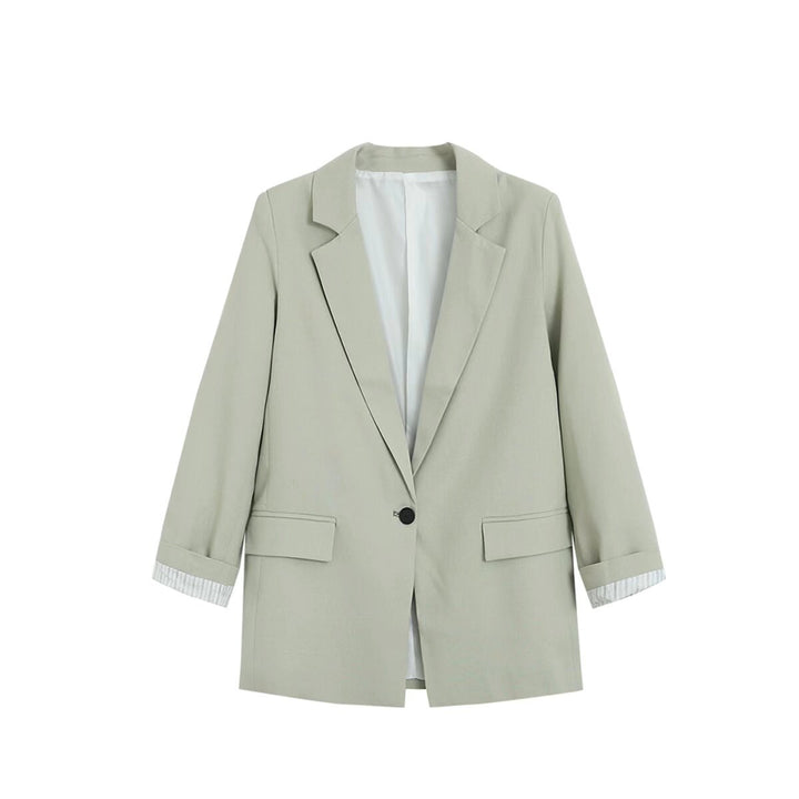 Damen Longline Ein-Knopf-Blazer mit Umschlagärmeln und Pattentaschen Echo Archiv