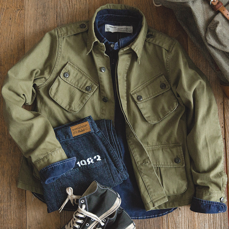 Herren Utility-Jacke mit großen aufgesetzten Taschen und strapazierfähigem Material Echoarchiv