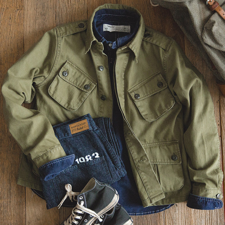 Herren Utility-Jacke mit großen aufgesetzten Taschen und strapazierfähigem Material Echoarchiv