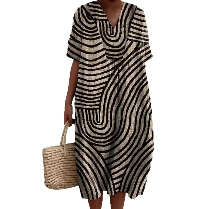 Damen Tunika-Kleid mit lässigem Streifenmuster und weit geschnittenem Design Echo Archiv