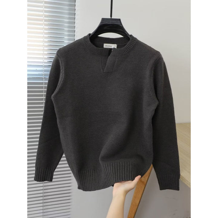 Damen Eleganter Strickpullover mit Stehkragen – Mavelle