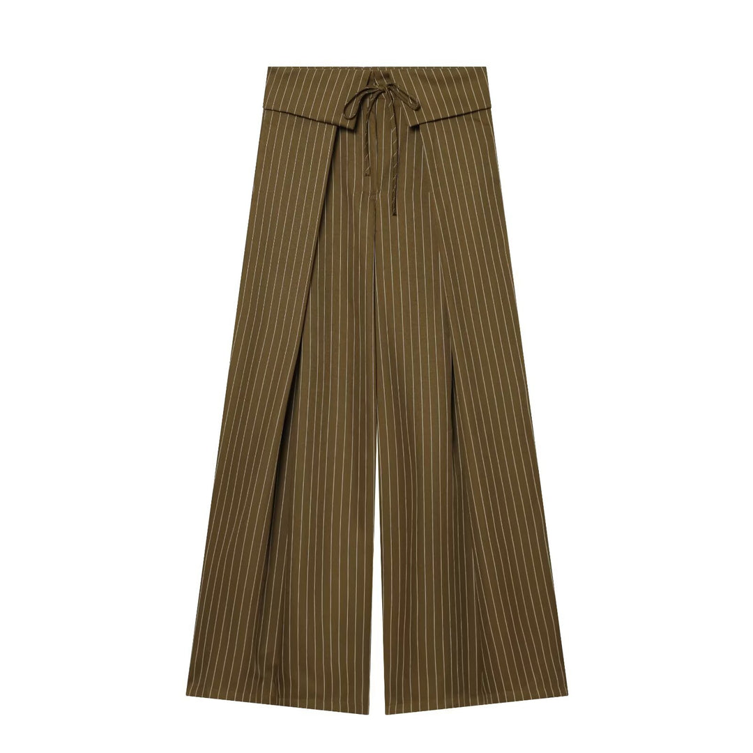 Damen Weite Highwaist-Palazzohose mit Wickel-Front und Taillenschnürung Echo Archiv