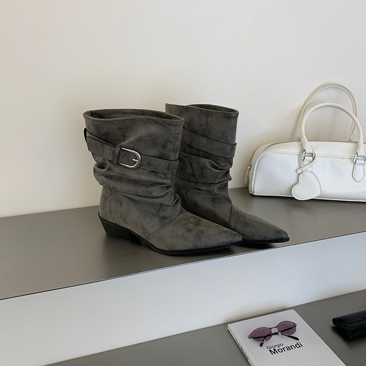 Damen Modische Stiefeletten mit Riemchen und Bequemlichkeitsdetails Echo Archiv