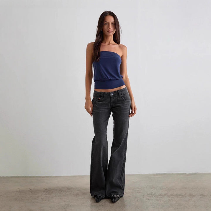 Damen bootcut Jeanshose mit hohem Bund und modischem Schnitt Echo Archiv