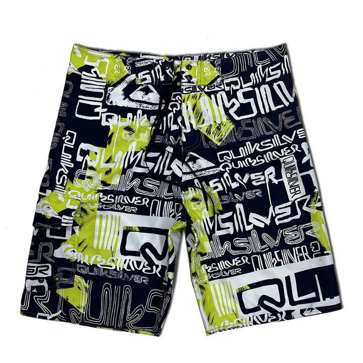 Herren Badeshorts mit modischem Grafikdesign und elastischem Bund Echoarchiv