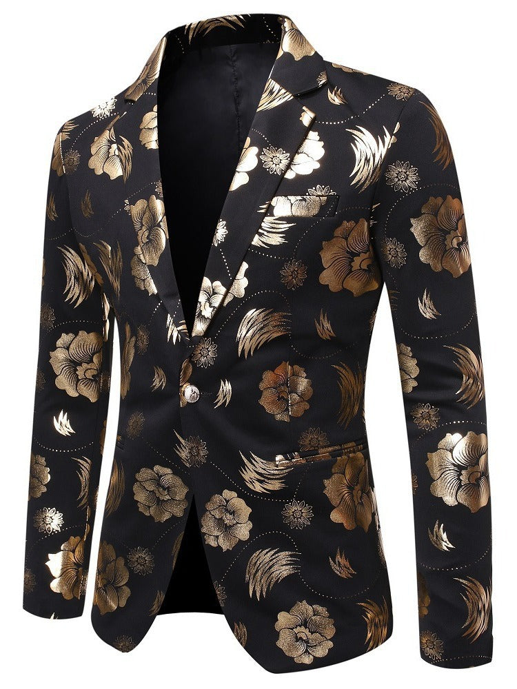 Herren eleganter Blazer mit luxuriösem Blumenmuster Echoarchiv