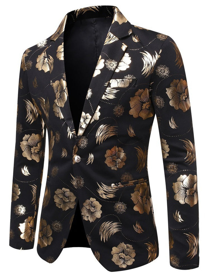 Herren eleganter Blazer mit luxuriösem Blumenmuster Echoarchiv