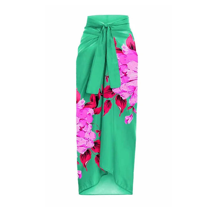 Damen Strand-Bikini-Set mit asymmetrischem Oberteil und elegantem Maxi-Rock Echo Archiv