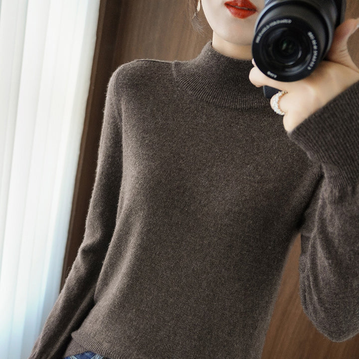 Damen Mockneck-Pullover aus flauschigem Angora-Mix mit legerer Ballonärmel-Silhouette Echoarchiv