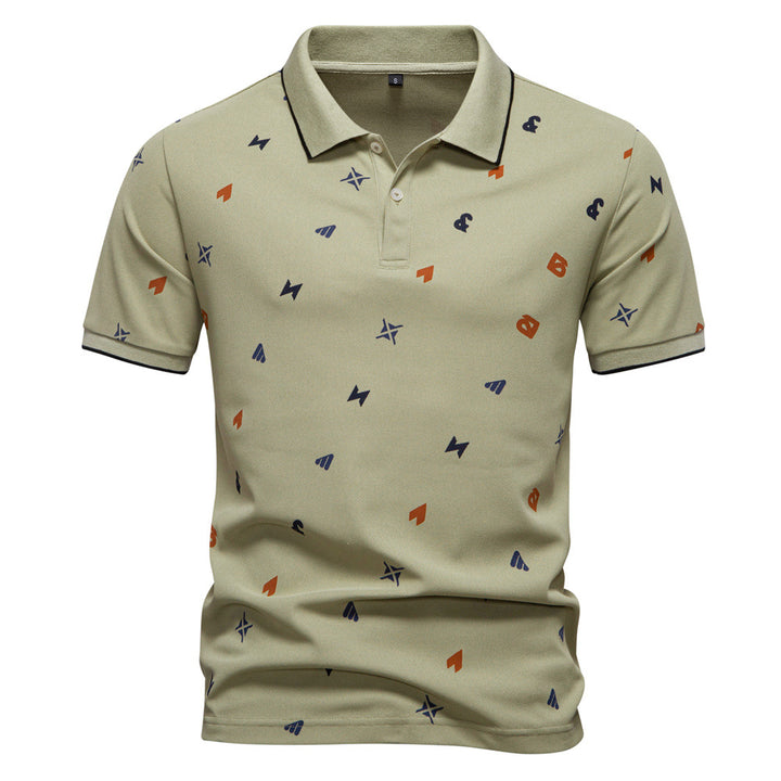 Herren Kurzarm Poloshirt mit hochwertigem Allover-Muster Echoarchiv