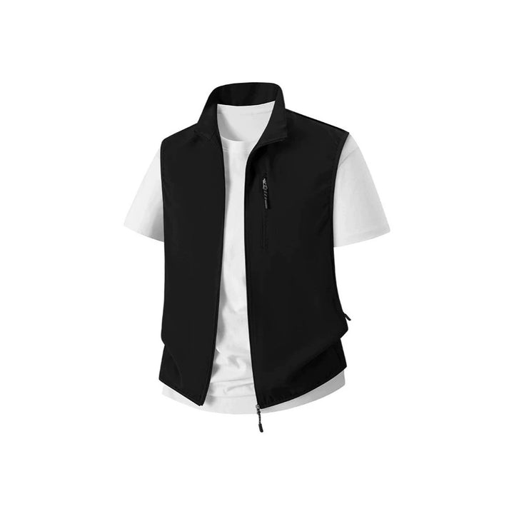 Herren Leichte Softshell-Utility-Weste mit Stehkragen, wasserabweisender Außenlage und Reißverschlusstaschen Echoarchiv