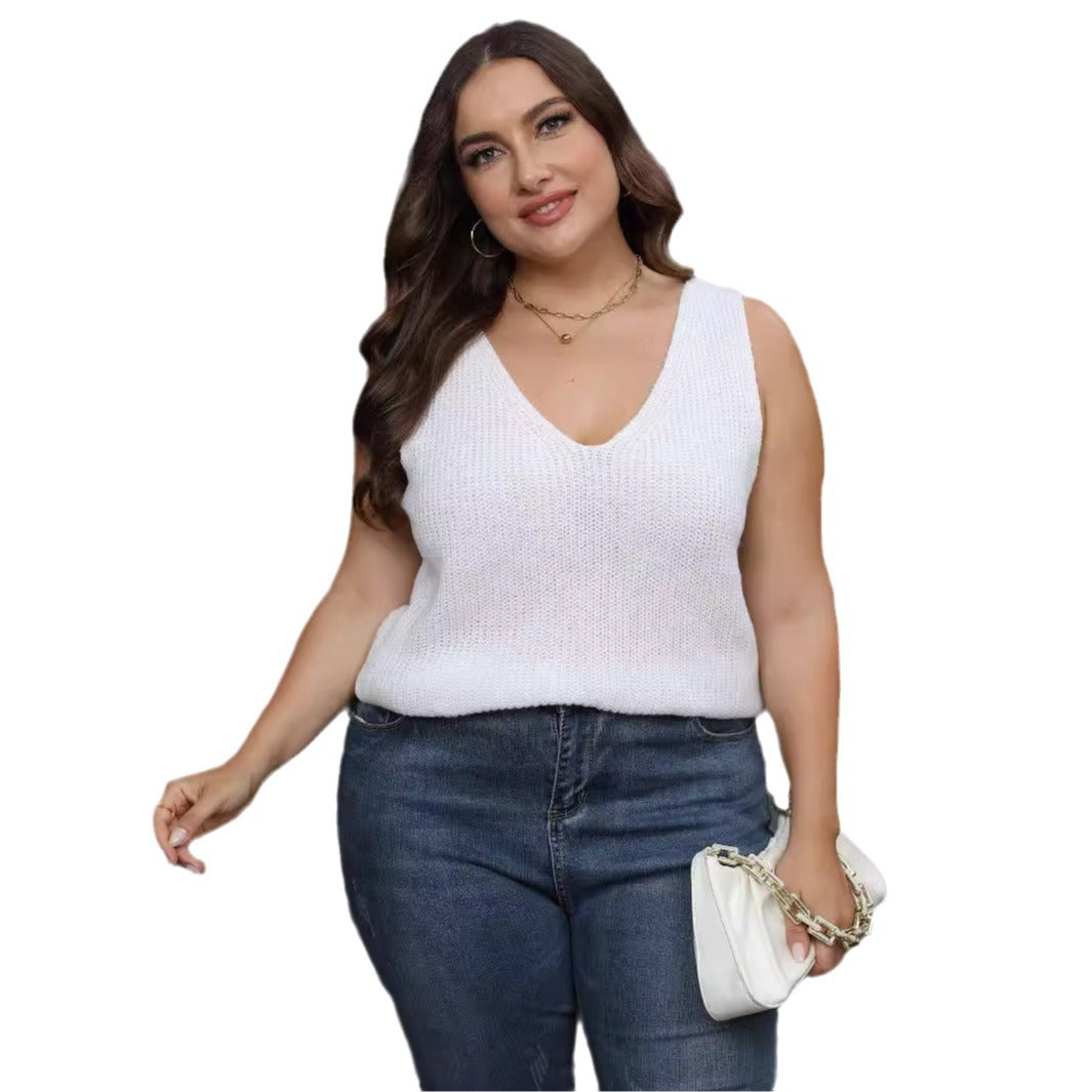 Damen luftiges Stricktop mit V-Ausschnitt Echo Archiv