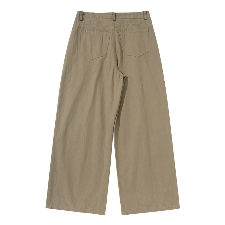Damen Weite Bundfalten-Culottehose mit hohem Bund und tiefen Eingrifftaschen Echoarchiv