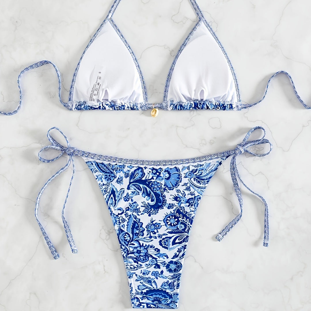 Damen Triangel-Bikini mit floralen Mustern Echo Archiv