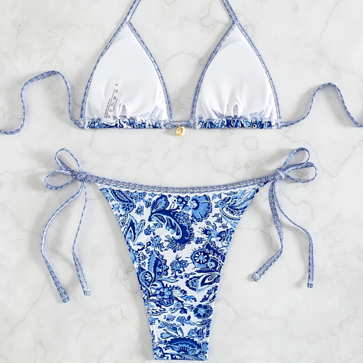 Damen Triangel-Bikini mit floralen Mustern Echo Archiv