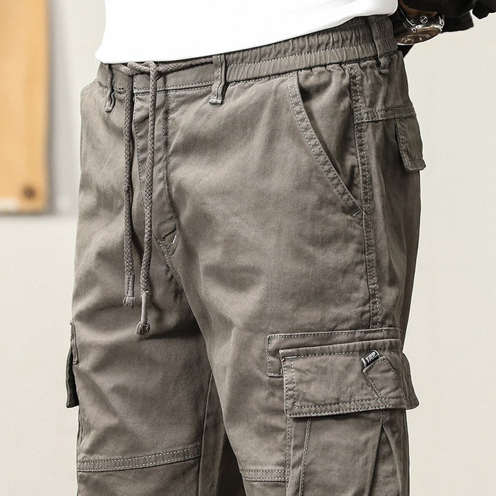 Herren Utility-Cargo-Jogginghose mit Tunnelzug, Multifunktionstaschen und elastischen Bündchen Echoarchiv