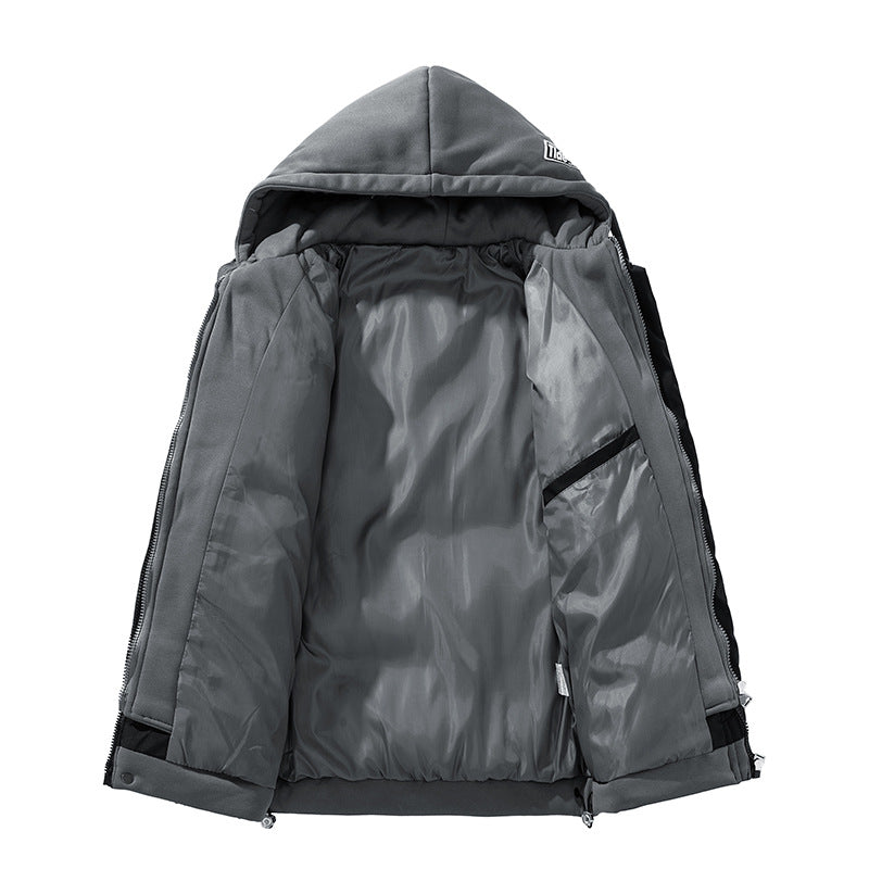 Herren Sportliche Outdoor-Daunenjacke mit verstellbarer Kapuze Echoarchiv