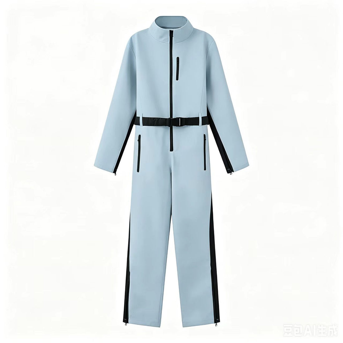Damen Funktionaler Utility-Overall mit Reißverschlüssen und Taillengürtel Echoarchiv