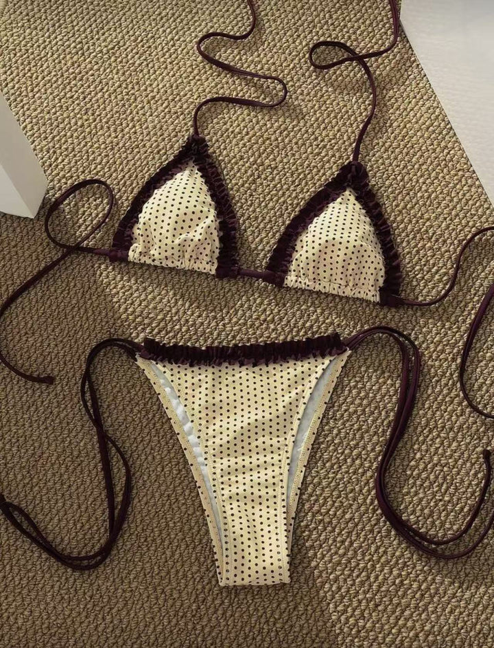 Damen Bikini-Set mit verspieltem Karomuster und charmanten Rüschendetails Echo Archiv