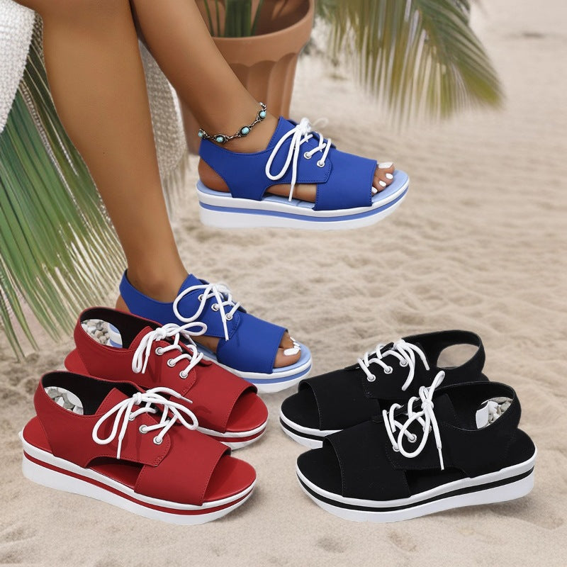 Damen Sportliche Sneaker-Sandalen mit offenem Zehenbereich und modischem Obermaterial Echo Archiv