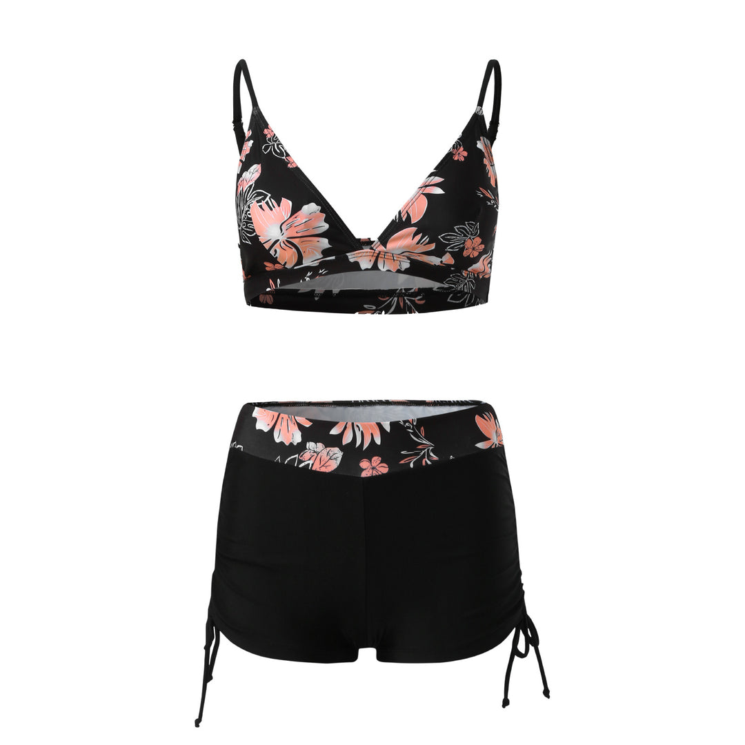Damen Bikini-Set mit modischem Oberteil und hoch geschnittenen Shorts Echo Archiv