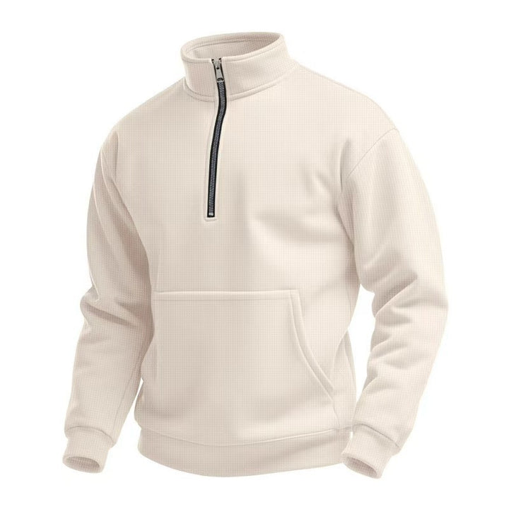 Herren Fleece-Pullover mit kurzem Reißverschluss und Bauchtasche Echoarchiv