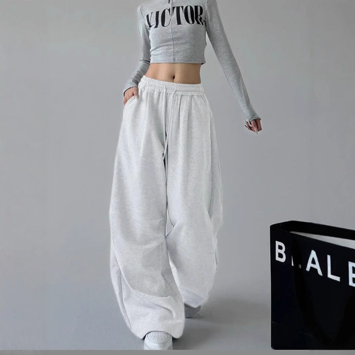 Damen nan extraweite High‑Waist-Loungehose mit elastischem Kordelbund, Kordelzug und praktischen Seitentaschen Echo Archiv