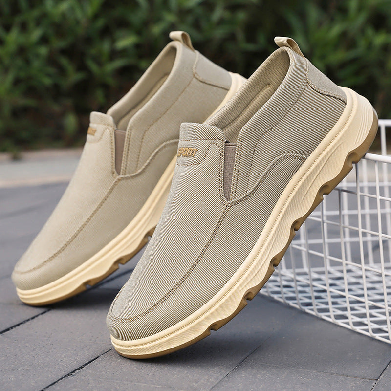 Herren nan leichter atmungsaktiver Canvas-Slip-On Freizeitschuh mit elastischem Einstieg und stoßdämpfender Leichtlaufsohle Echo Archiv