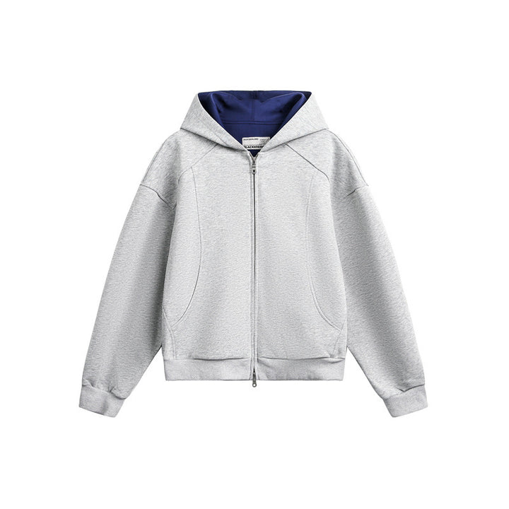 Unisex Oversize Kapuzen-Sweatjacke aus French-Terry mit Raglanärmeln und Zweiwegreißverschluss Echoarchiv