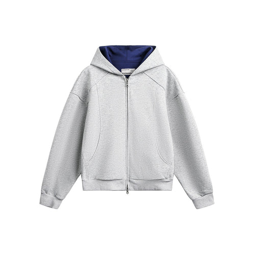 Unisex Oversize Kapuzen-Sweatjacke aus French-Terry mit Raglanärmeln und Zweiwegreißverschluss Echoarchiv