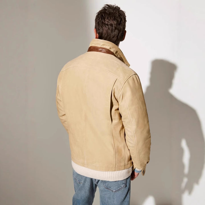 Herren Lederjacke im klassischen Stil mit wärmenden Innenfutter Echoarchiv