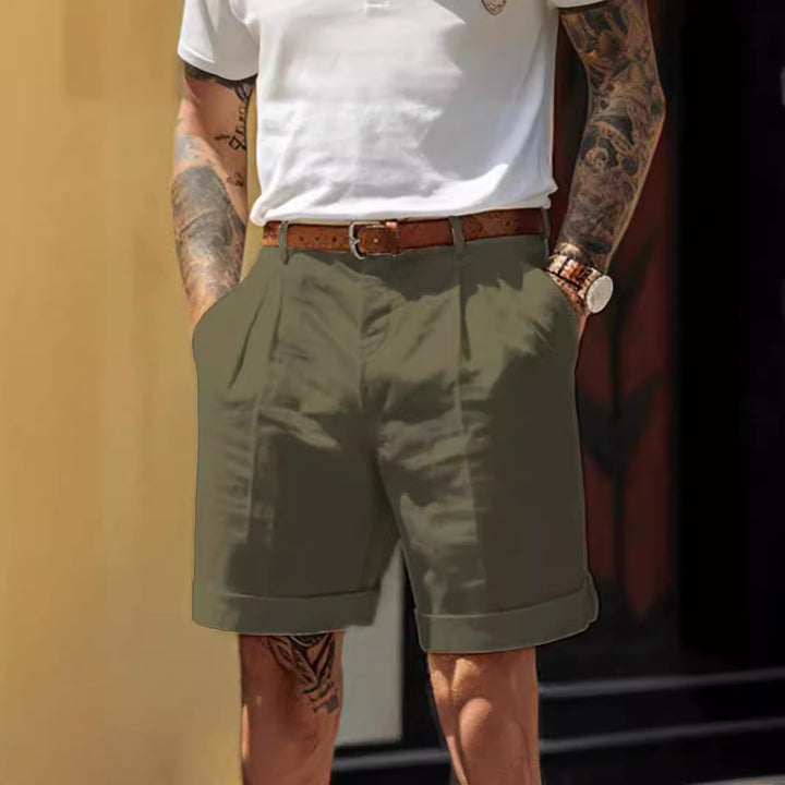 Herren Shorts aus atmungsaktivem Leinen mit praktischem Taschen-Design Echoarchiv