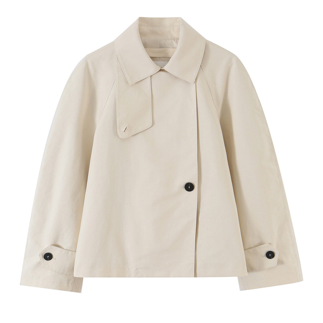Damen Kurze Boxyjacke mit Raglanärmeln und asymmetrischer Knopfleiste Echo Archiv