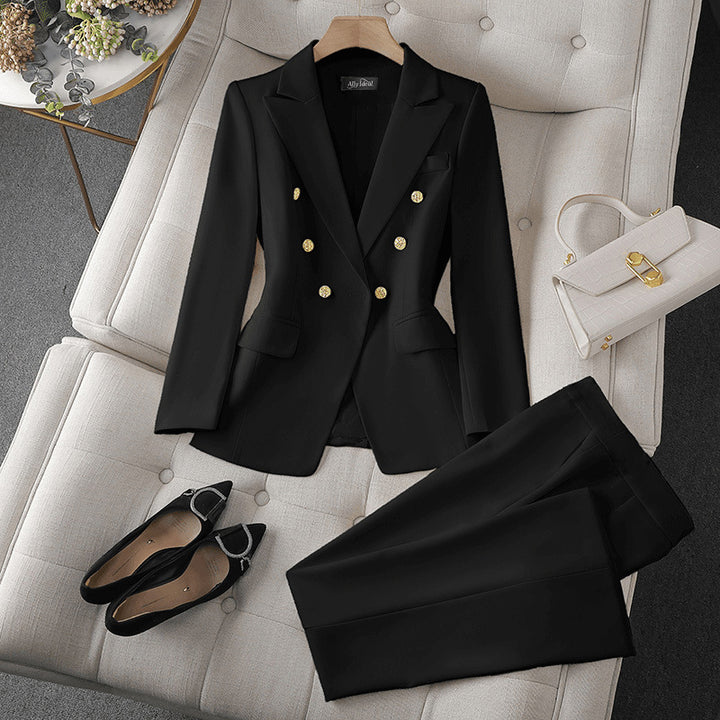 Damen Elegantes Doppelreihiges Blazer-Set Echo Archiv