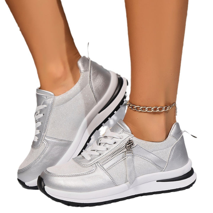 Damen  modische Plateausneaker mit seitlichem Reißverschluss und gepolsterter Komfortsohle Echo Archiv