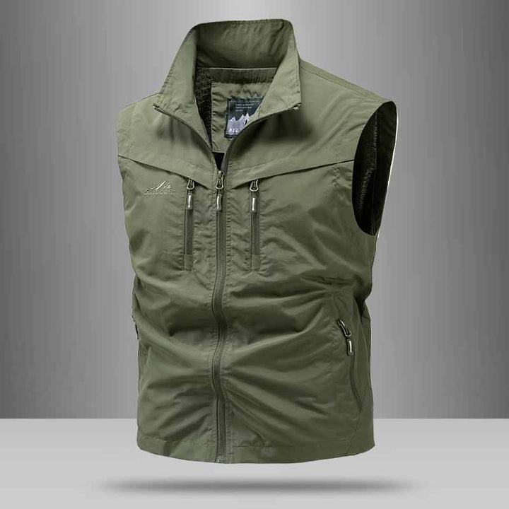 Herren Technische Utility-Weste mit hohem Kragen und Multifachtaschen Echo Archiv